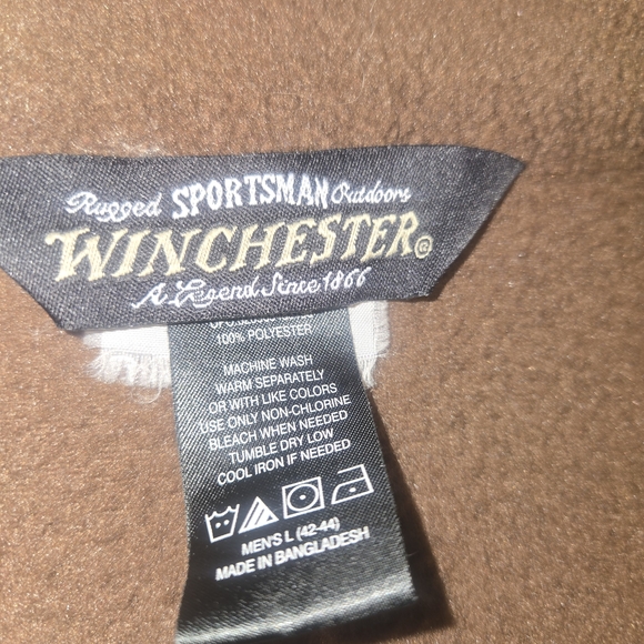 Winchester Men's Brown Fleece Vest Size L #234 - Picture 5 of 8